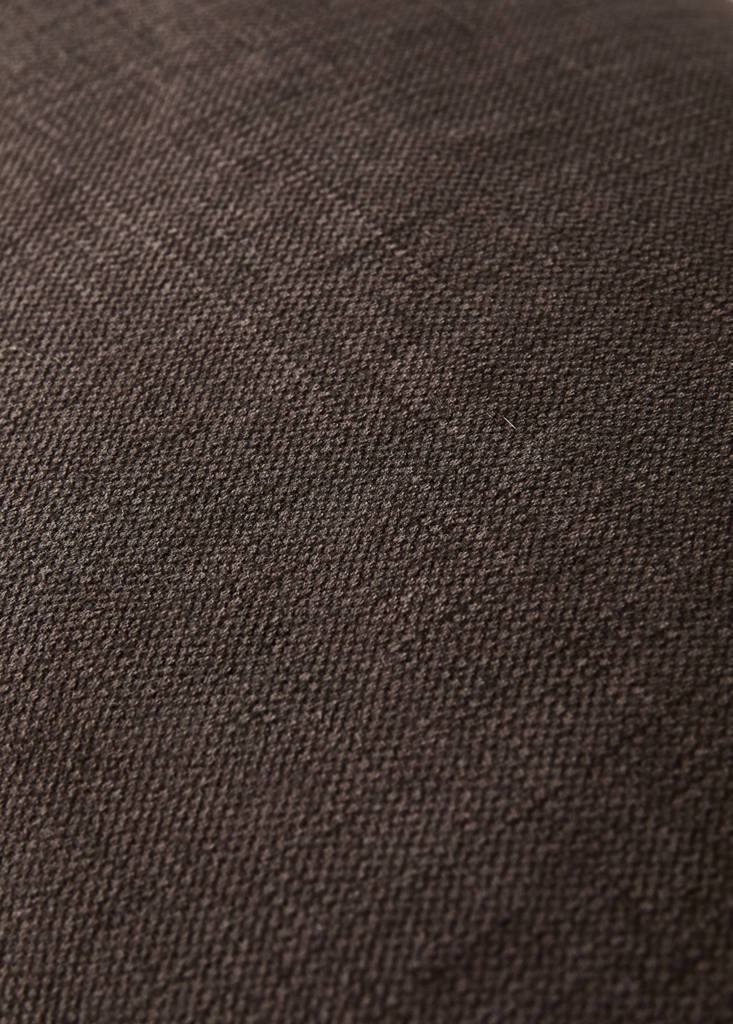 Linen cotton cushion cover with overlock tab 40x60 cm — Brown