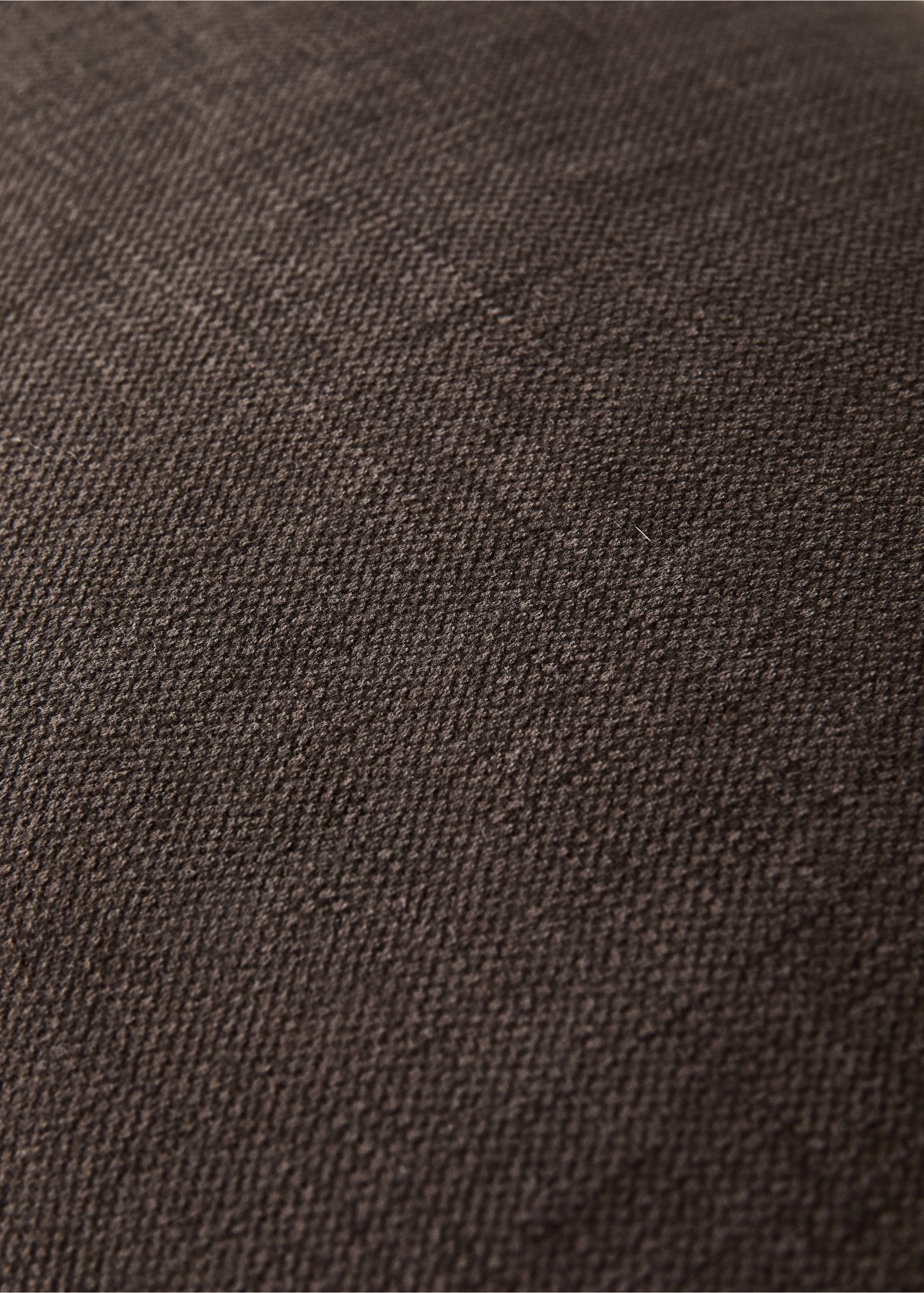 Linen cotton cushion cover with overlock tab 40x60 cm - Details of the article 3, Brown. Ref: 37052543-00.