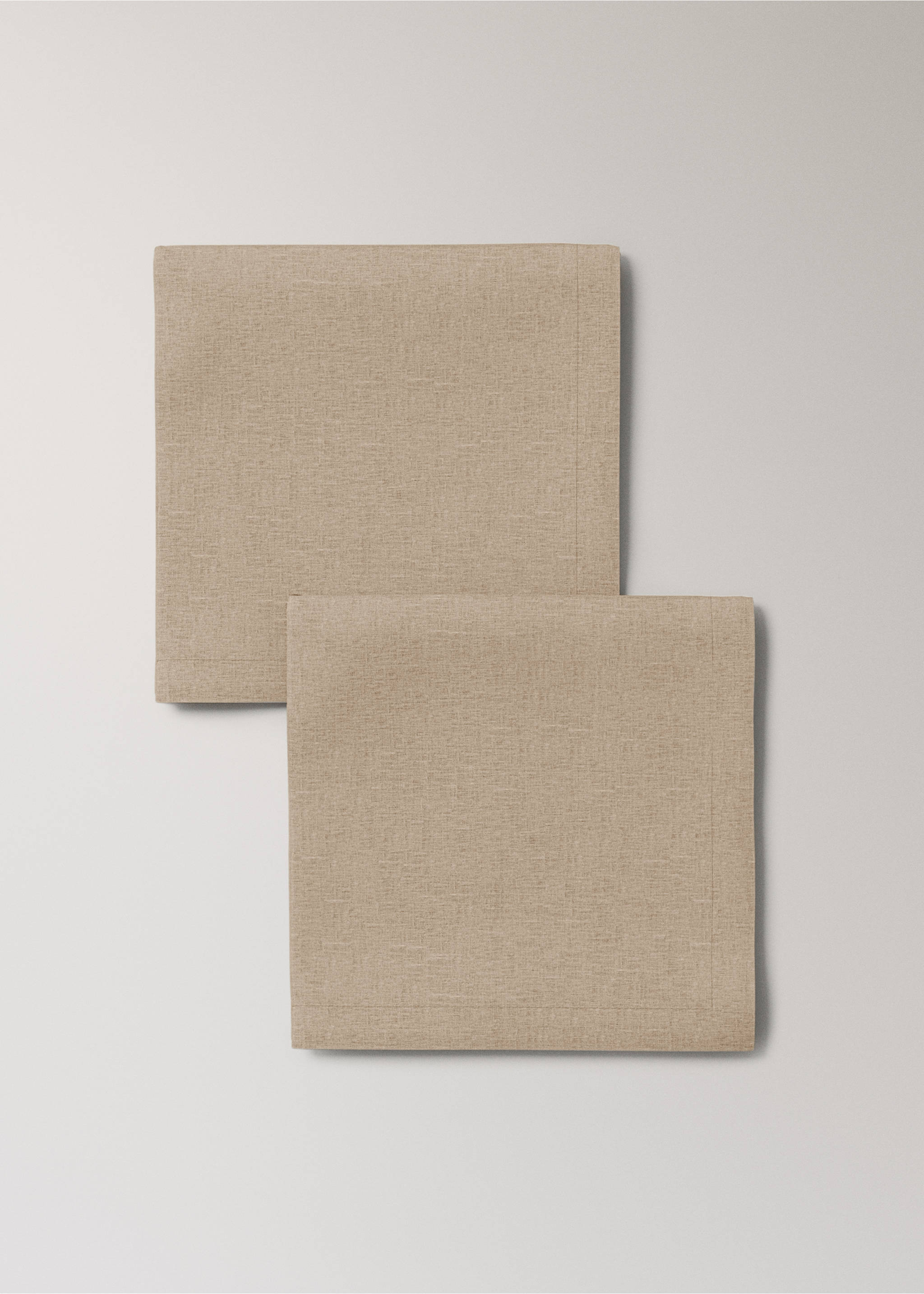100% Leinen-Servietten - Detail des Artikels 1, Sandfarben. Ref: 37052549-00.