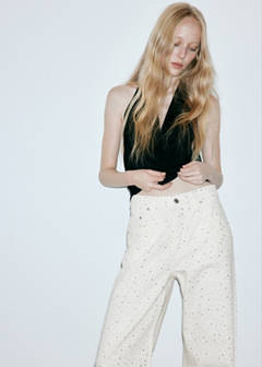 Wide leg jeans with rhinestones — Off White 4