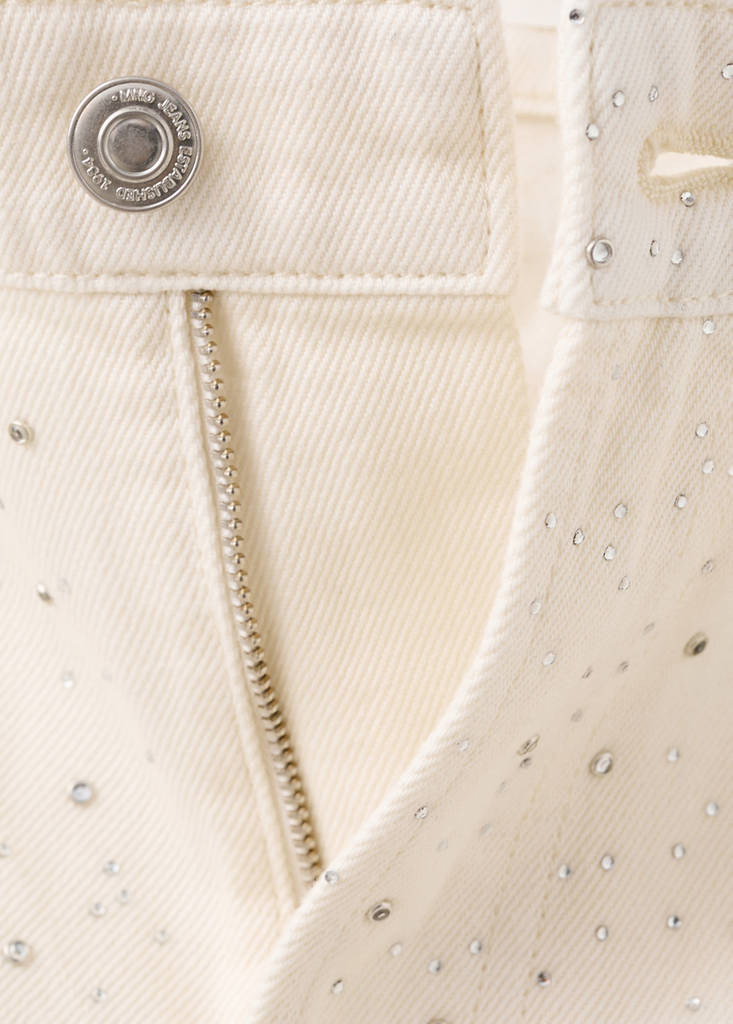 Wide leg jeans with rhinestones — Off White