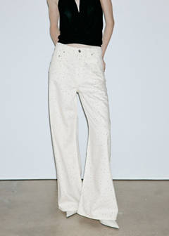 Wide leg jeans with rhinestones — Off White 8