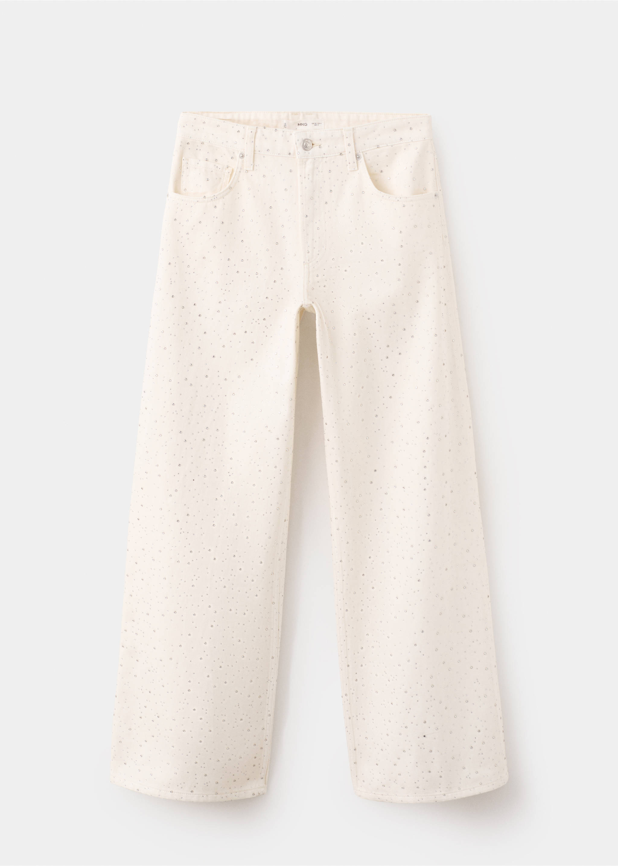 Wide leg jeans with rhinestones - Article without model, Off White. Ref: 37052552-00.