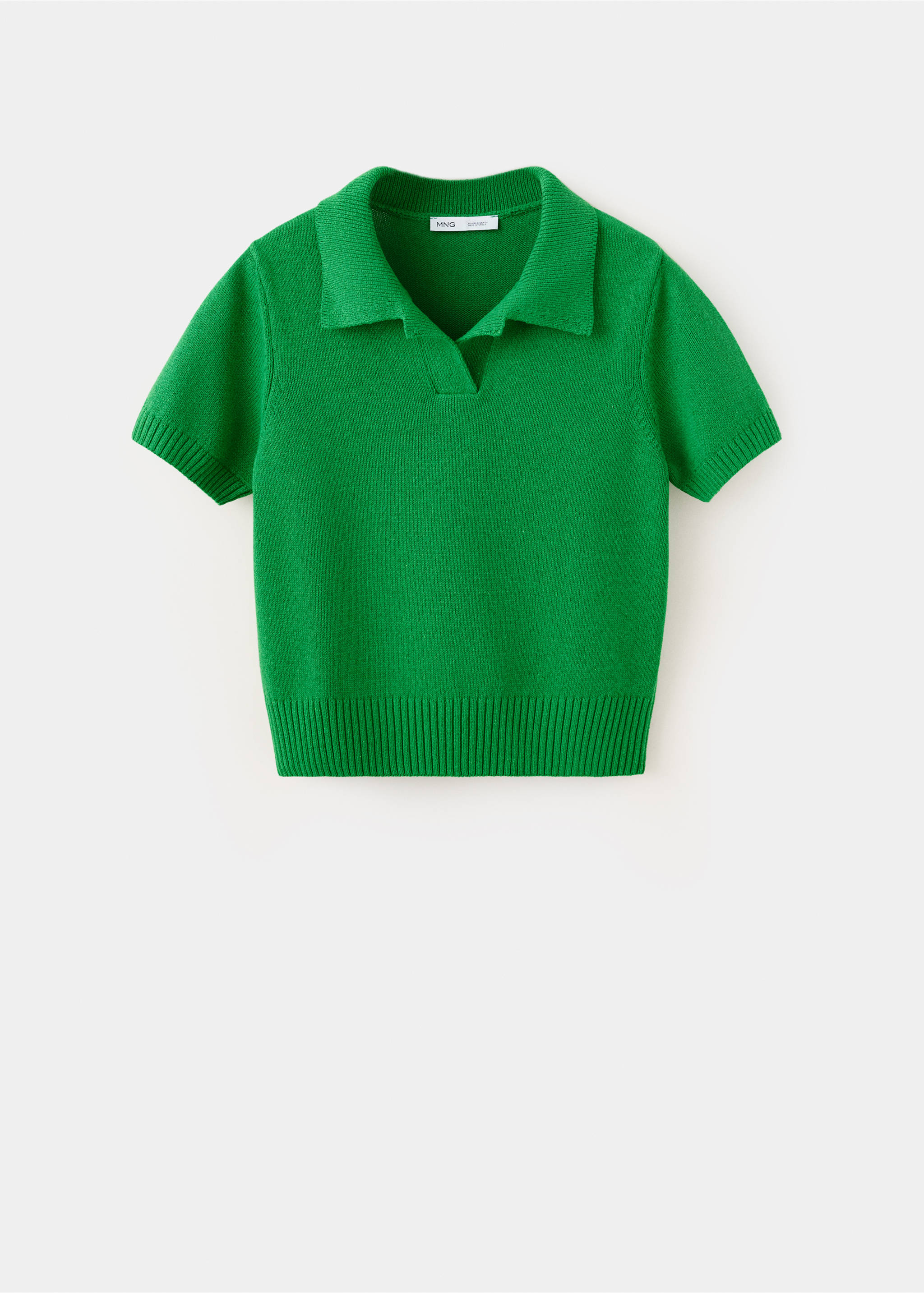 Knitted polo-neck sweater - Article without model, Green. Ref: 37052555-00.