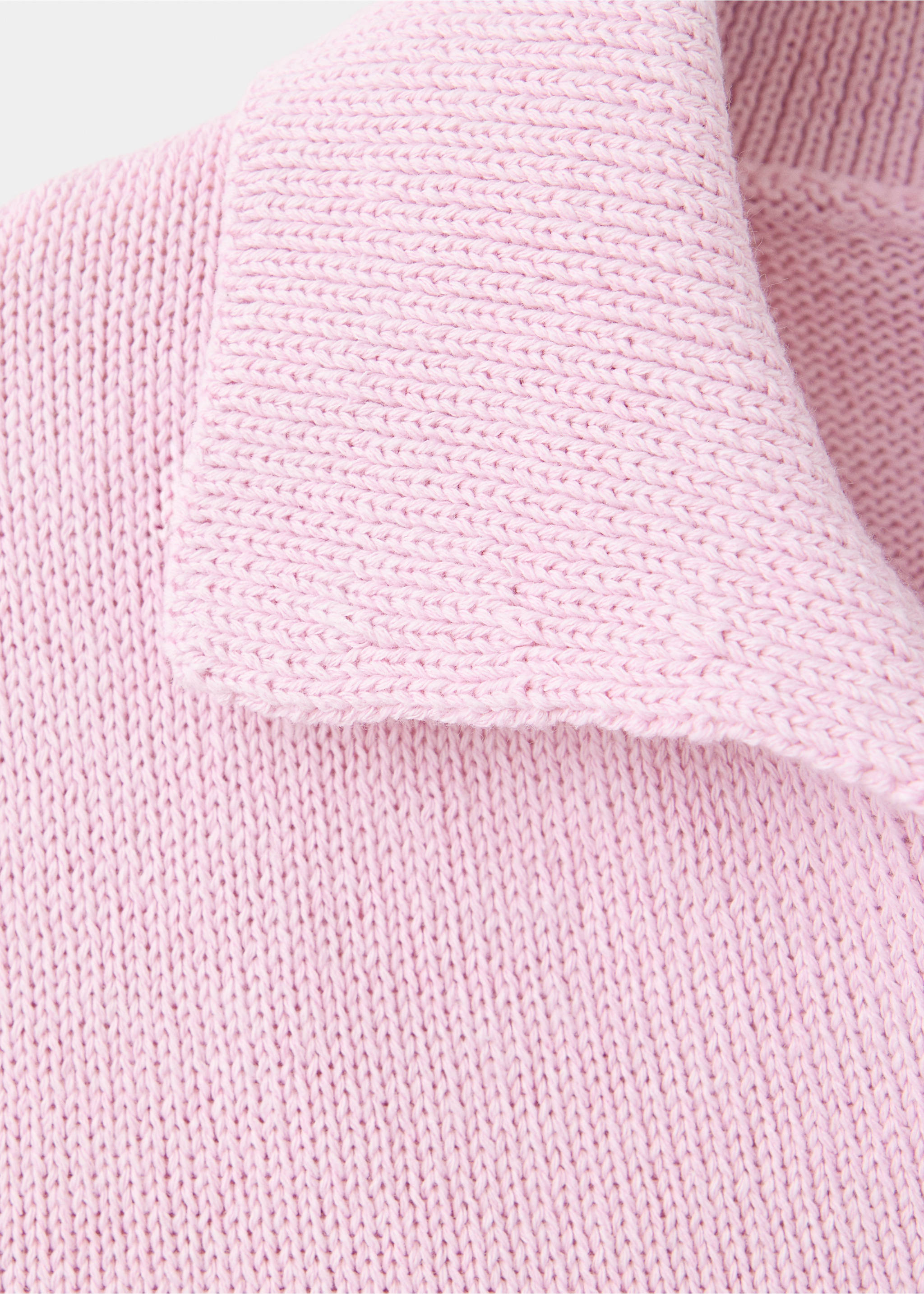 Knitted polo-neck sweater - Details of the article 8, Pink. Ref: 37052555-00.