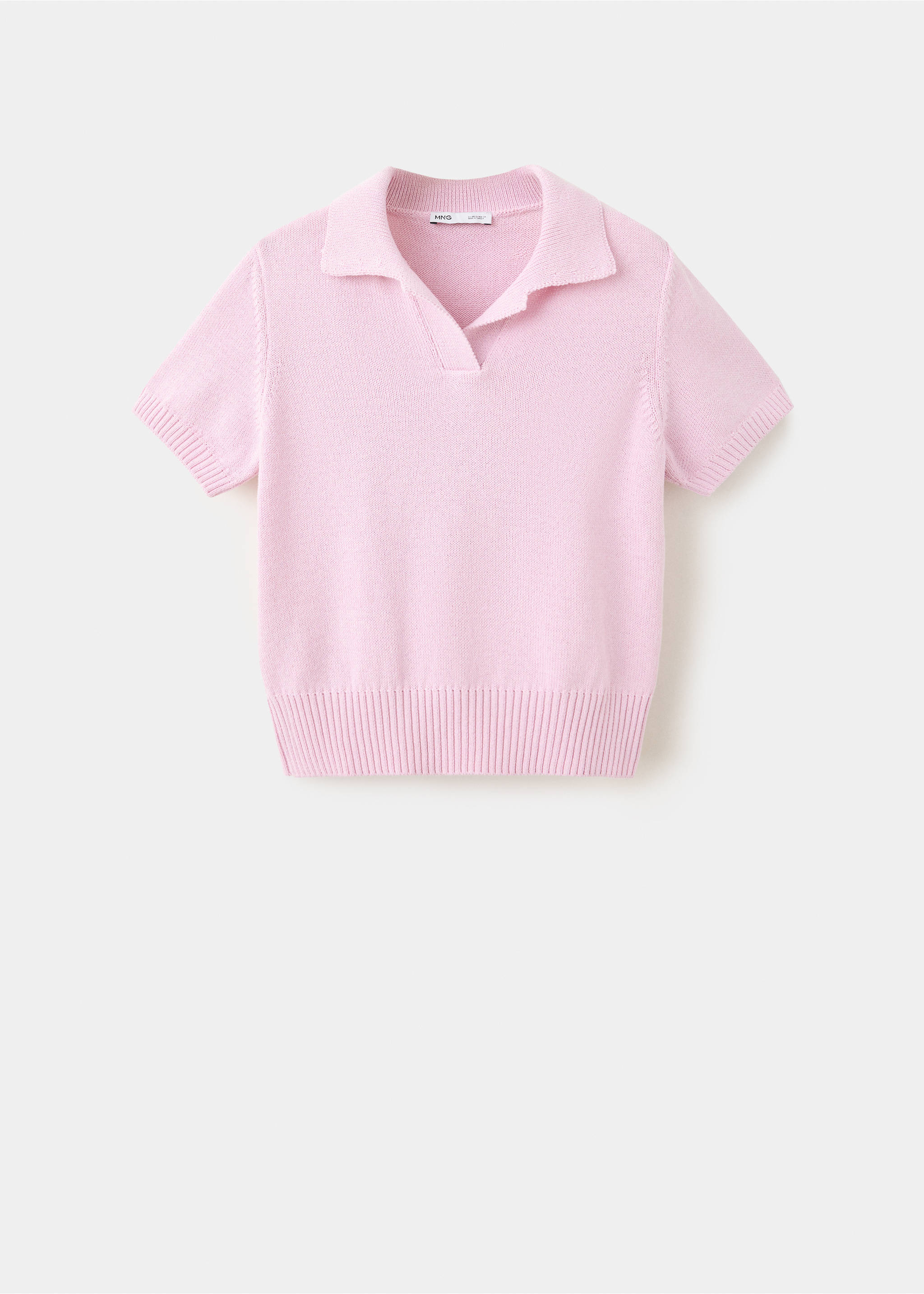Knitted polo-neck sweater - Article without model, Pink. Ref: 37052555-00.