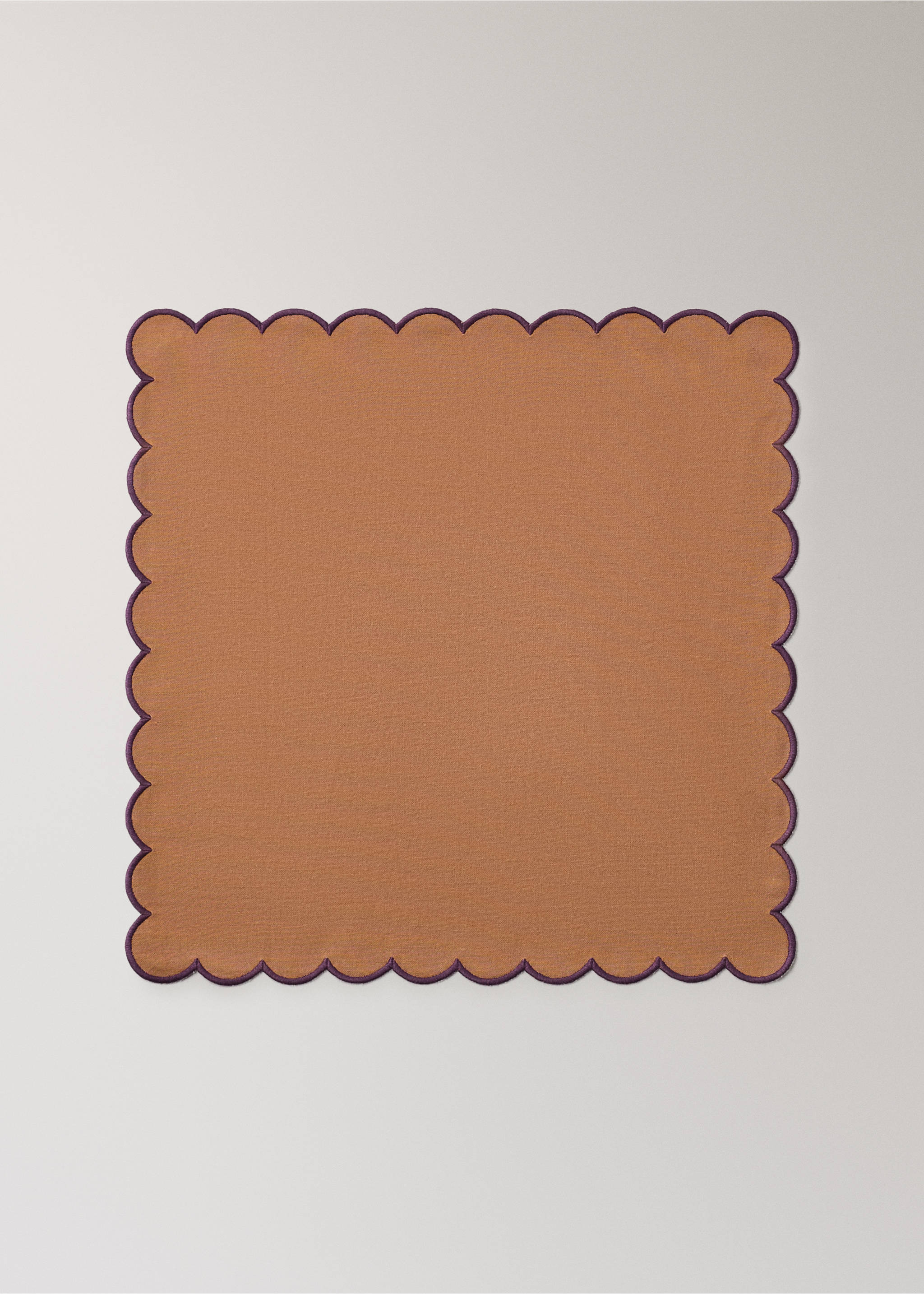 Lot de 2 serviettes de table coton - Article sans modèle, Orange brûlé. Ref: 37052556-00.