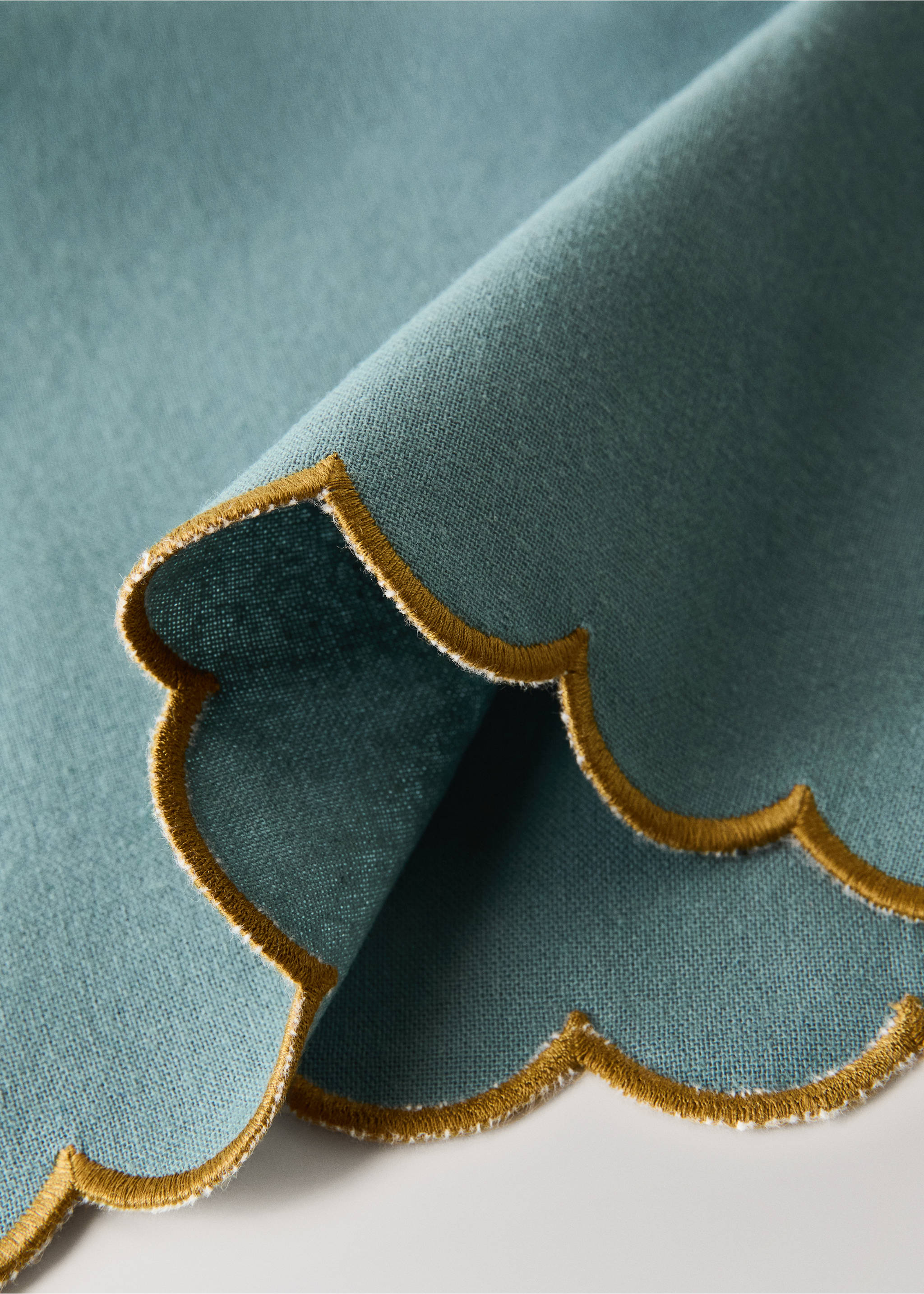 Cotton napkins (Pack of 2) - Details of the article 2, Blue. Ref: 37052556-00.