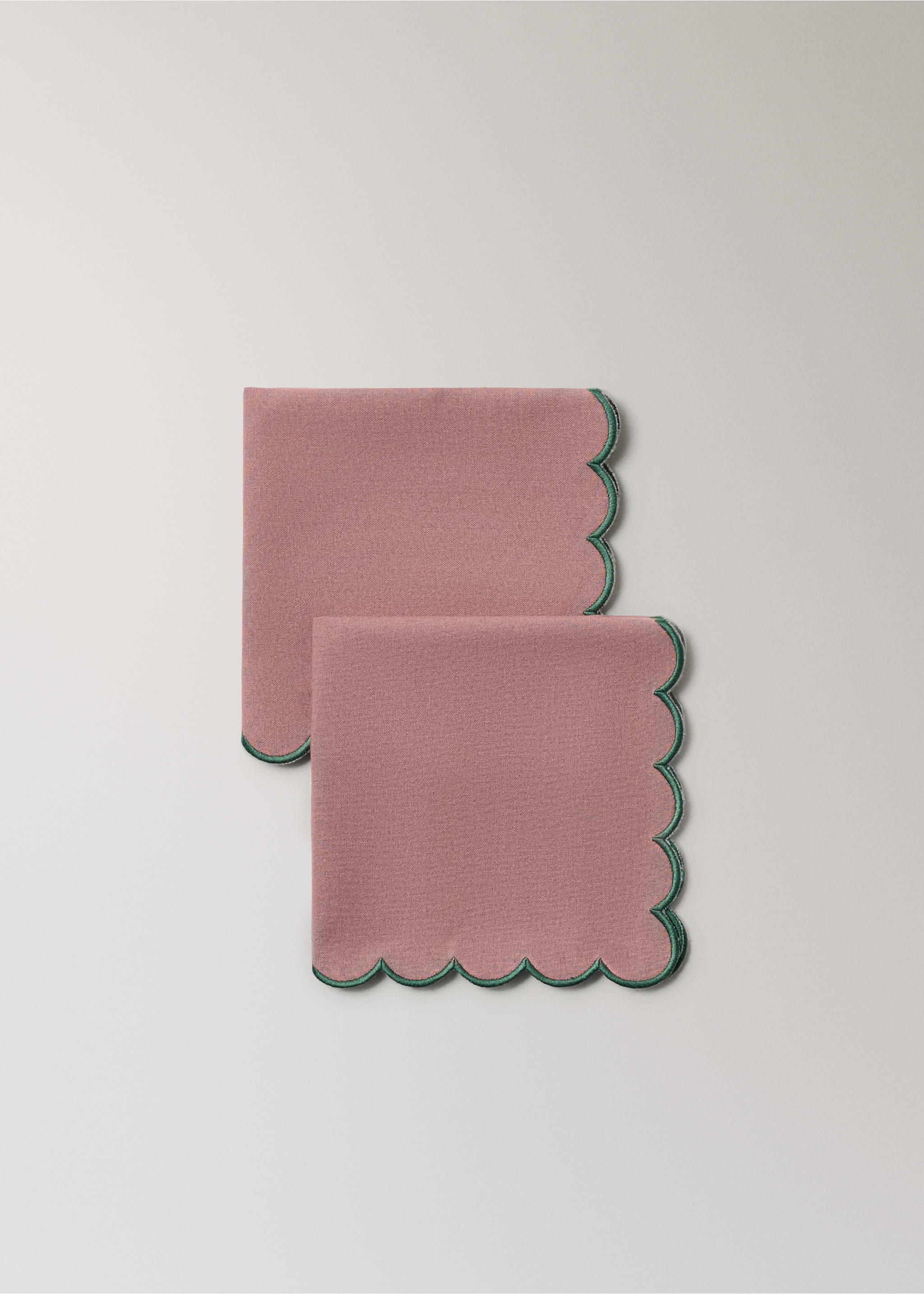 Cotton napkins (Pack of 2) - Details of the article 1, Pink. Ref: 37052556-00.