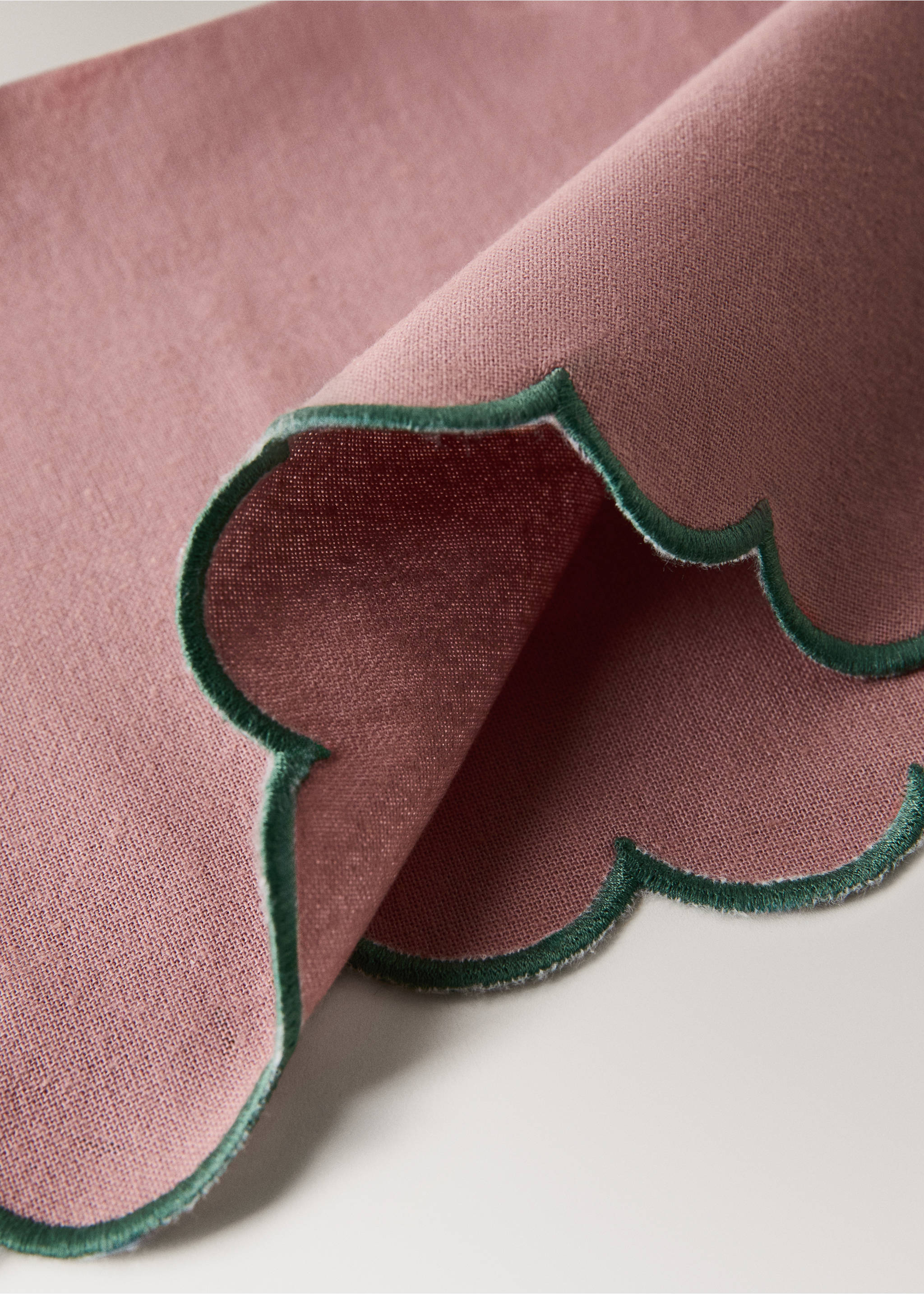 Cotton napkins (Pack of 2) - Details of the article 2, Pink. Ref: 37052556-00.
