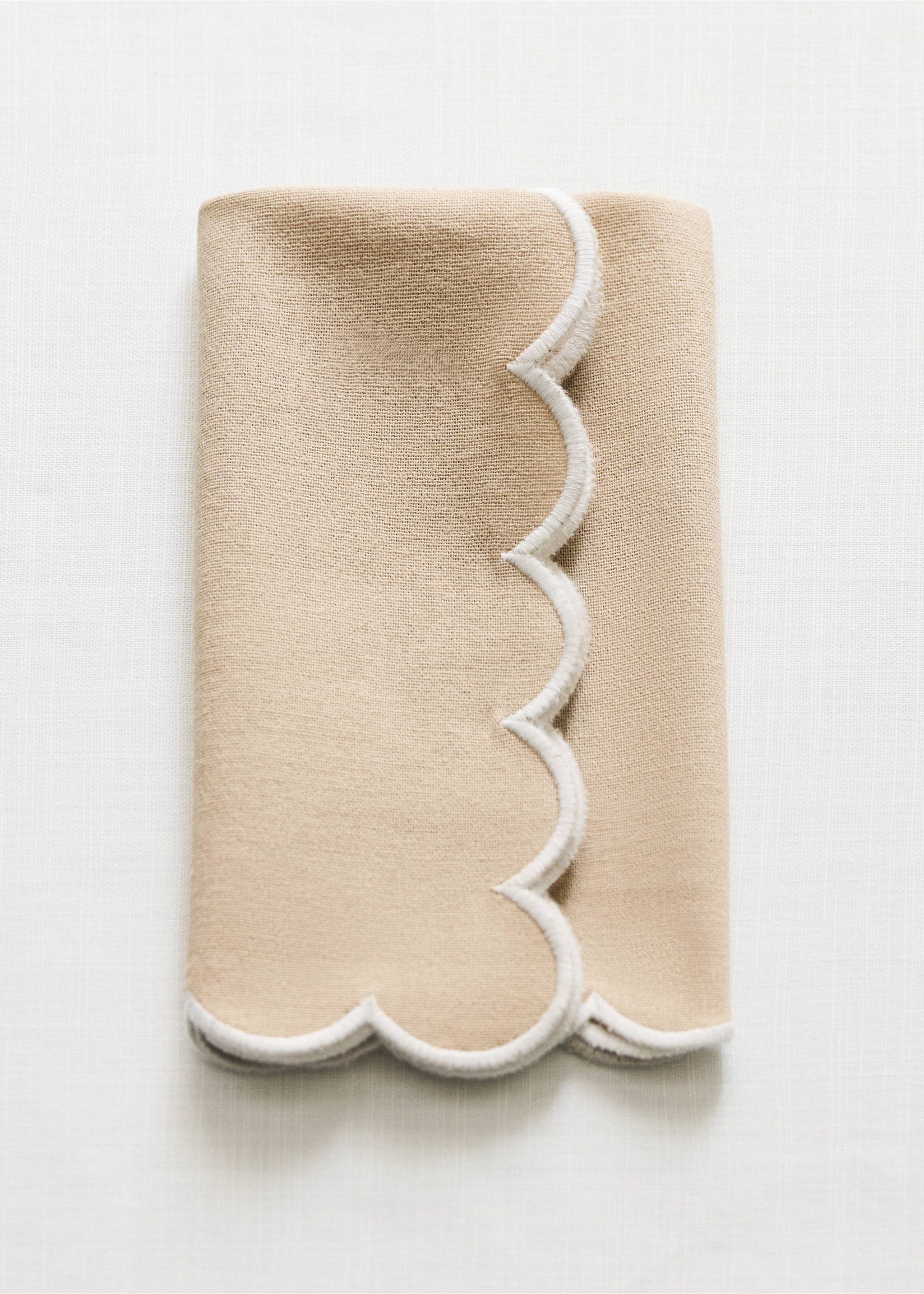 Cotton napkins (Pack of 2) - General plane, Light/Pastel Brown. Ref: 37052556-00.