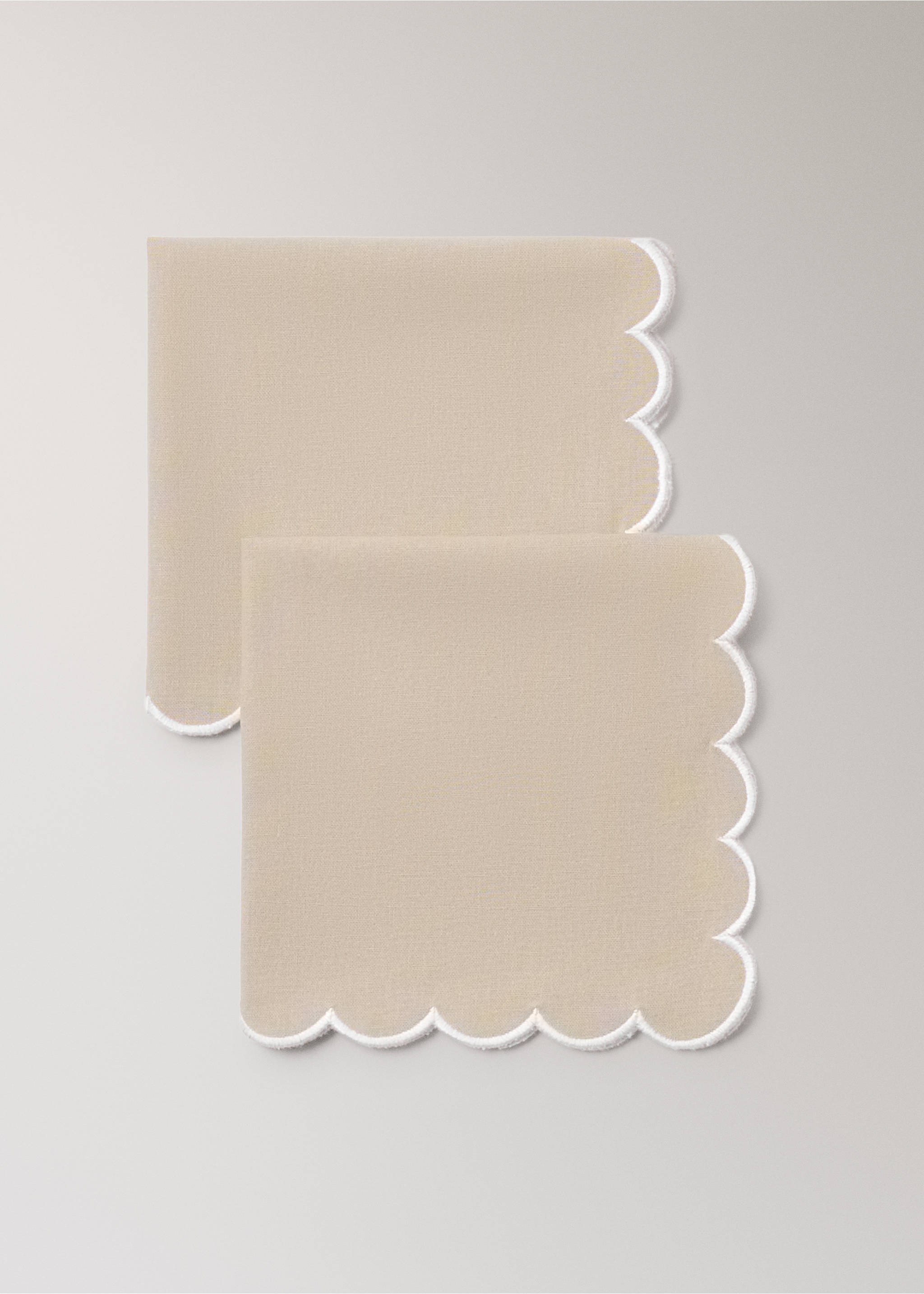 Cotton napkins (Pack of 2) - Details of the article 1, Light/Pastel Brown. Ref: 37052556-00.