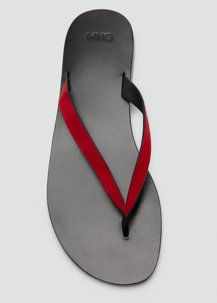Leather strap sandals — Red