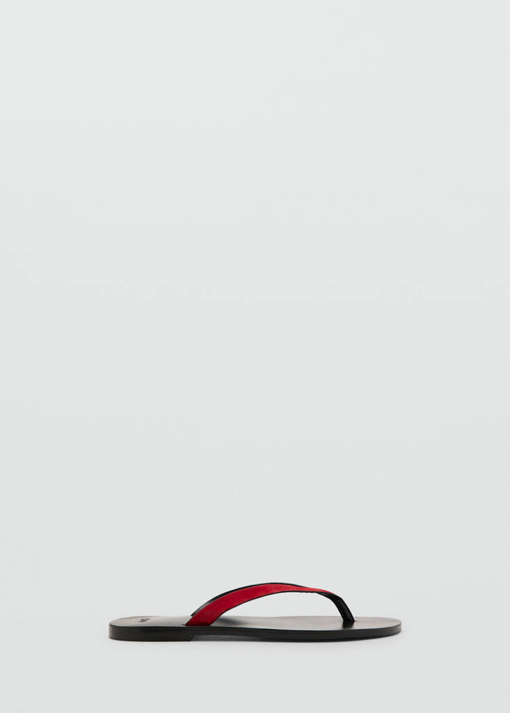 Leather strap sandals — Red