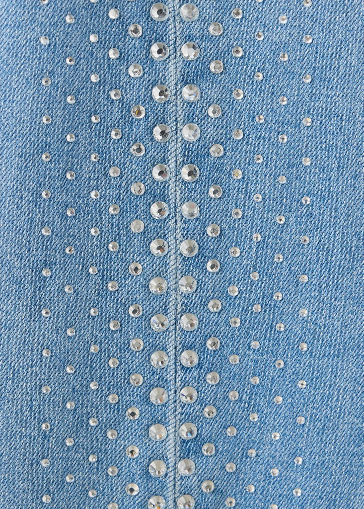 Shiny wide-leg jeans — Medium Blue