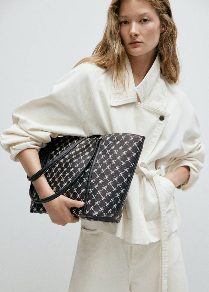 Shopper bag with printed logo — Navy