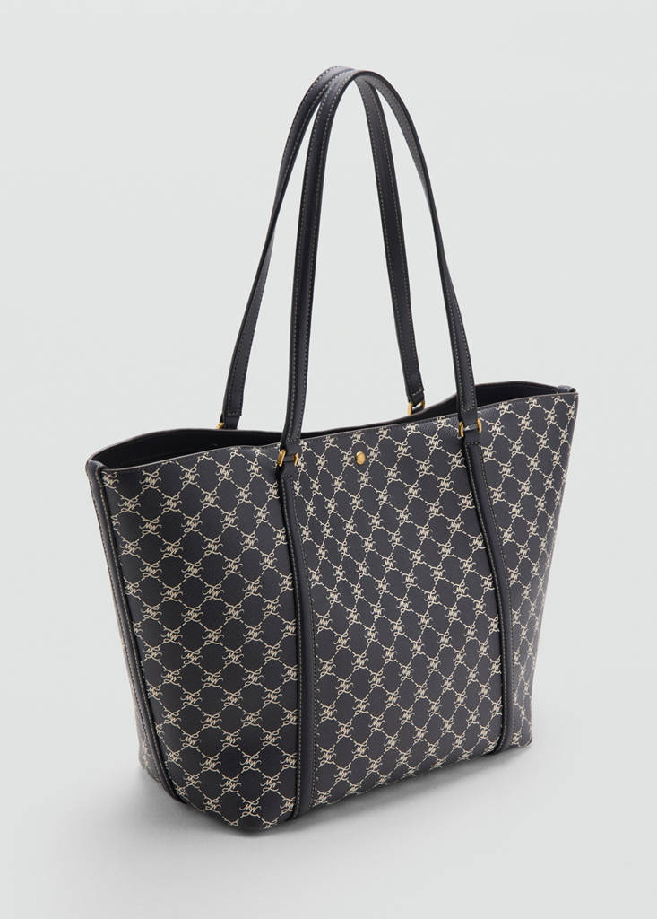 Shopper bag with printed logo — Navy