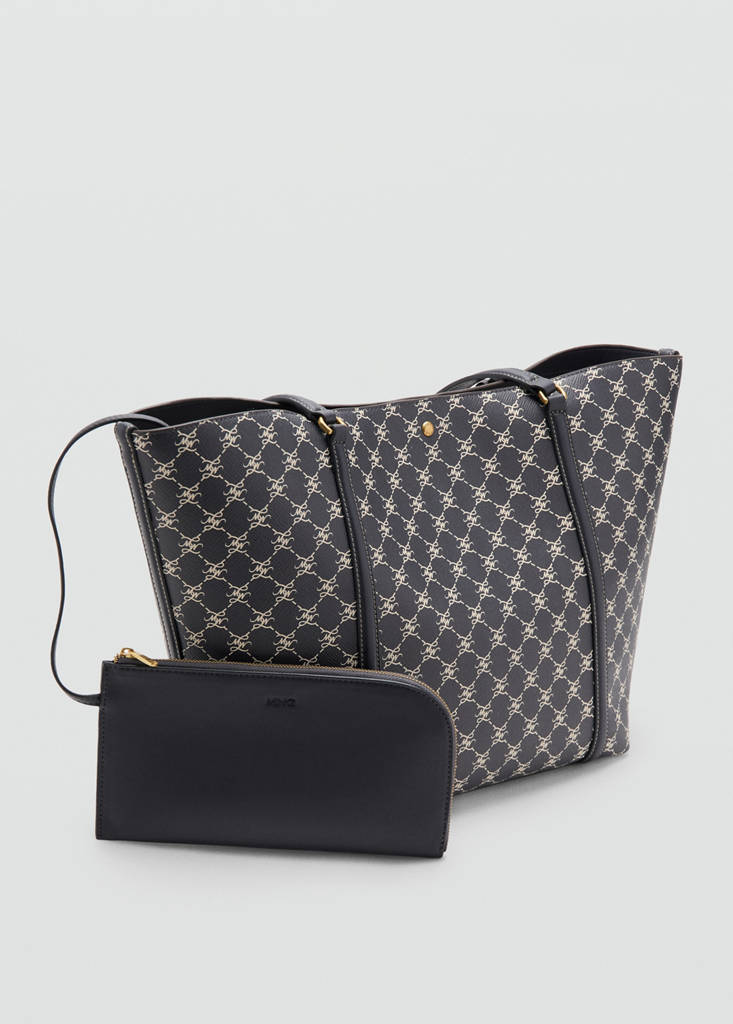 Shopper bag with printed logo — Navy