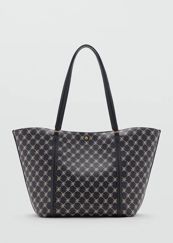 Shopper bag with printed logo — Navy