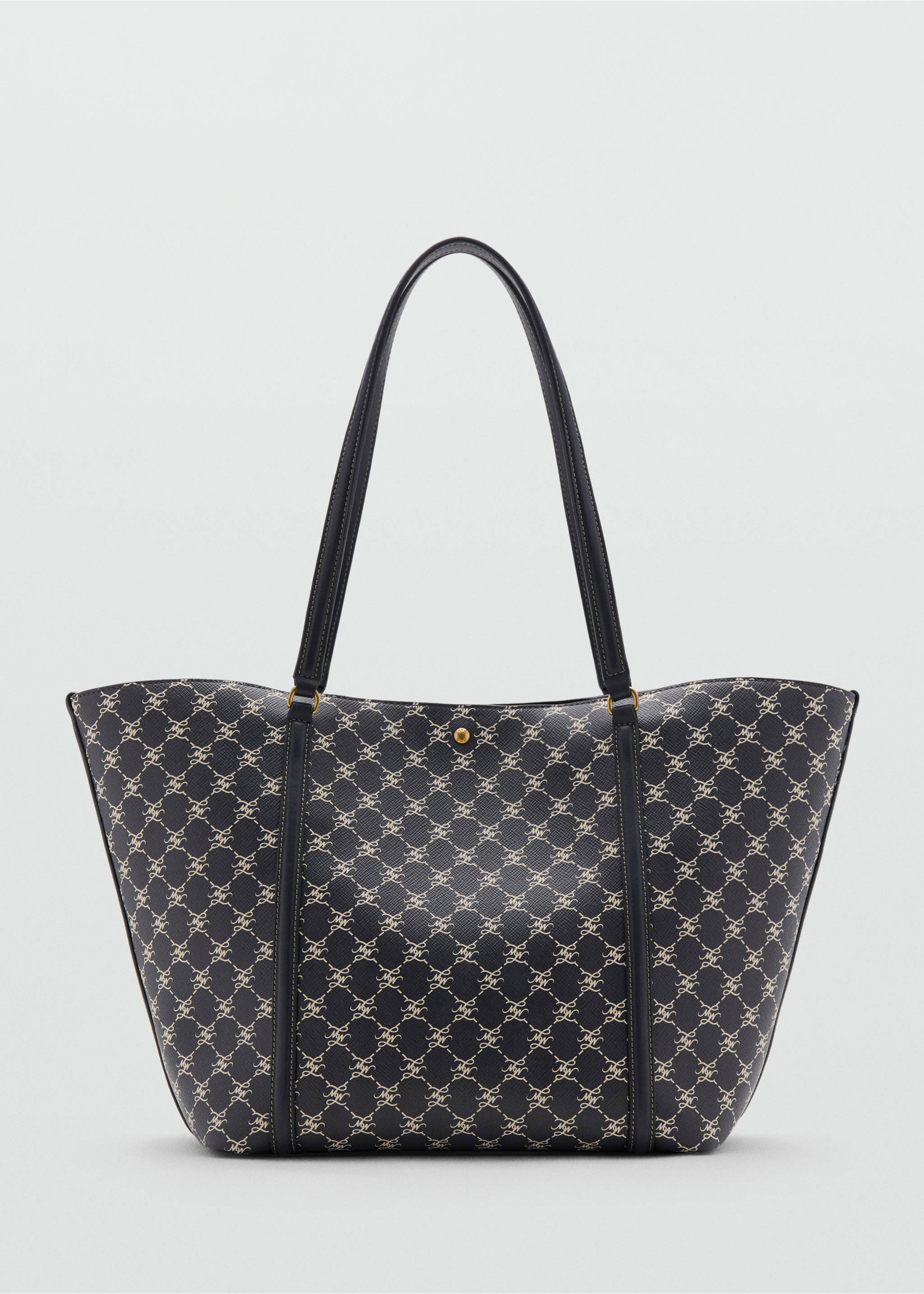 Shopper bag with printed logo - Article without model, Navy. Ref: 37052560-00.