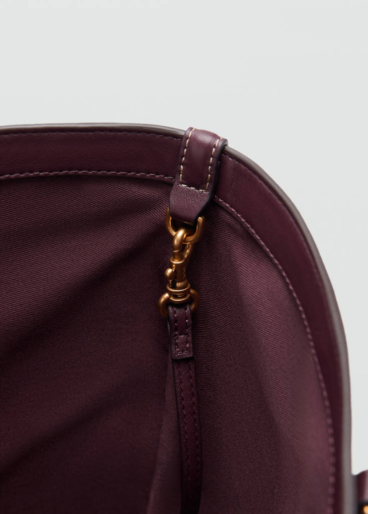 Shopper bag with printed logo — Burgundy