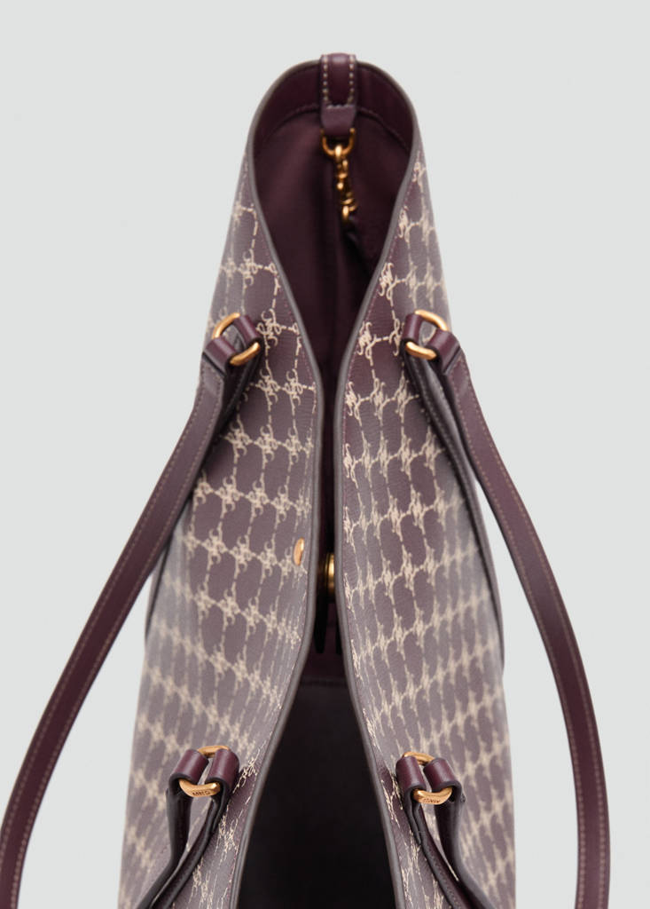 Shopper bag with printed logo — Burgundy