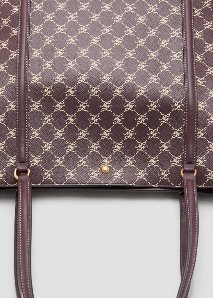 Shopper bag with printed logo — Burgundy