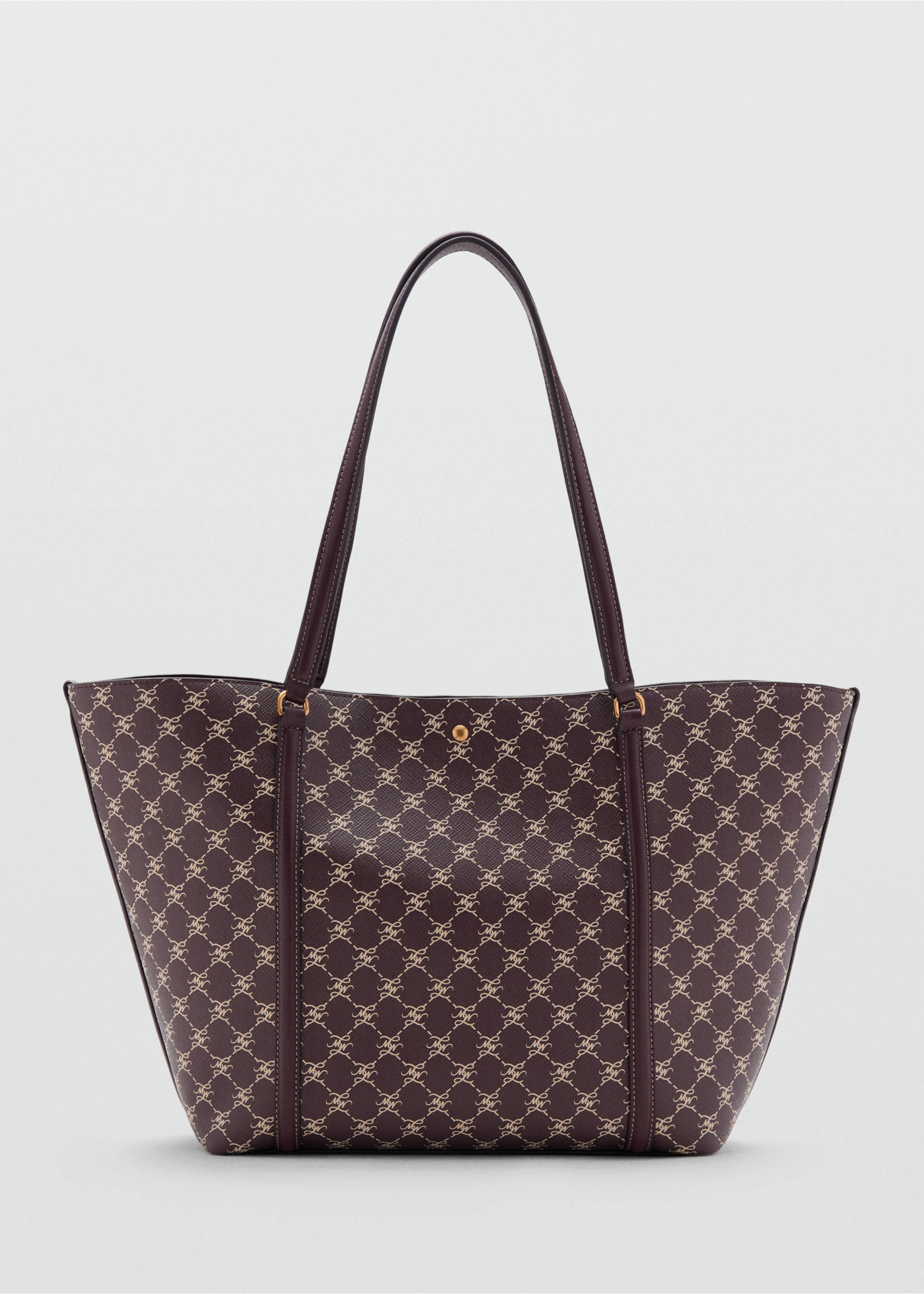 Shopper bag with printed logo - Article without model, Burgundy. Ref: 37052560-00.
