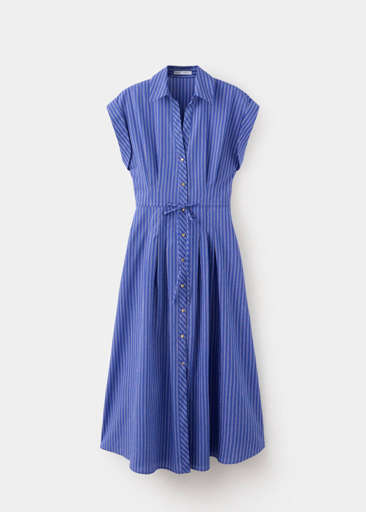 Striped shirt dress — Blue