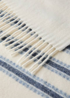 Wool striped blanket — Blue 2