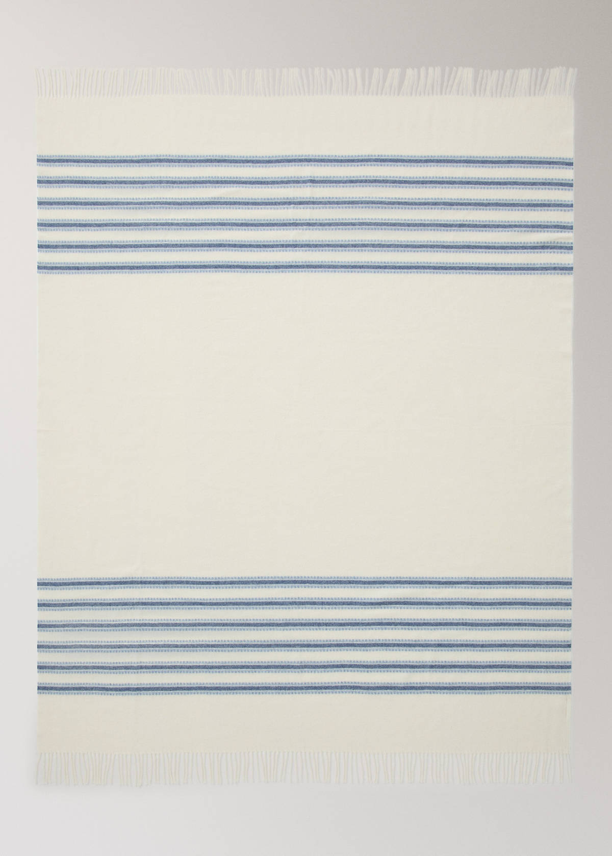 Wool striped blanket — Blue