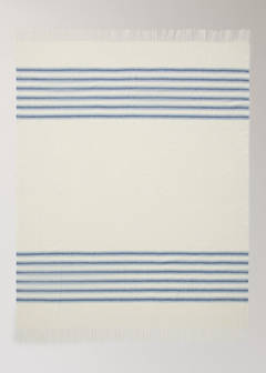 Wool striped blanket — Blue 3