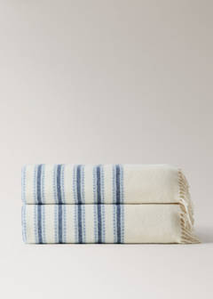 Wool striped blanket — Blue 4