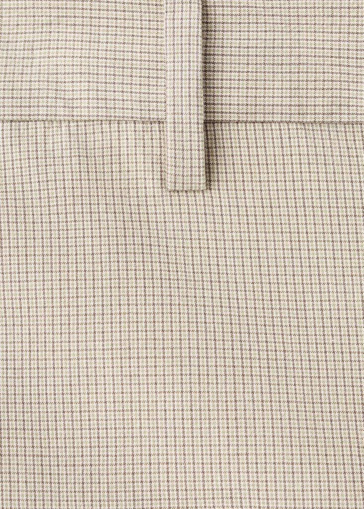 Slim fit micro-check 100% cotton Bermuda shorts — Beige