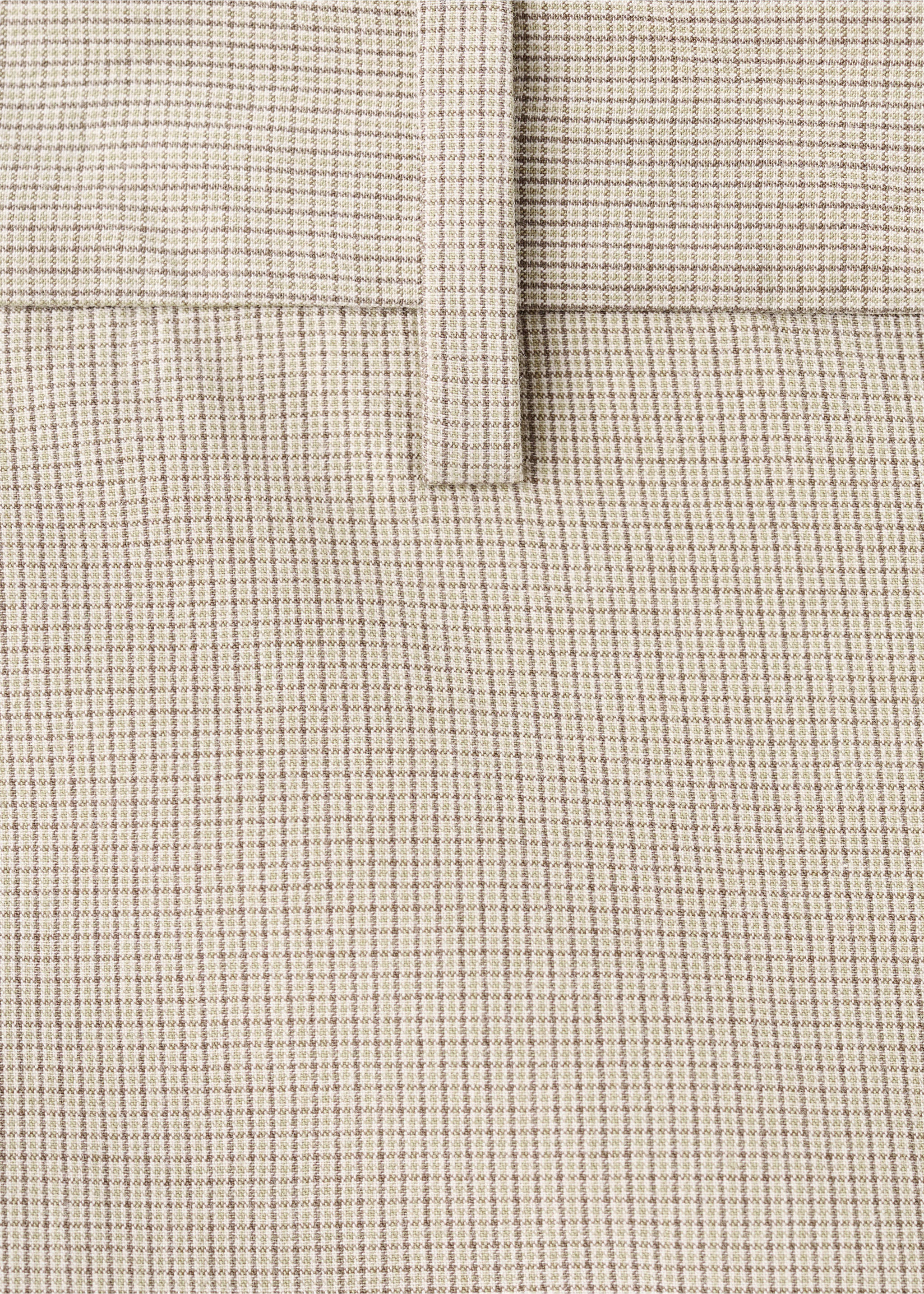 Slim-fit 100% cotton micro-check bermuda shorts - Details of the article 8, Beige. Ref: 37052889-00.