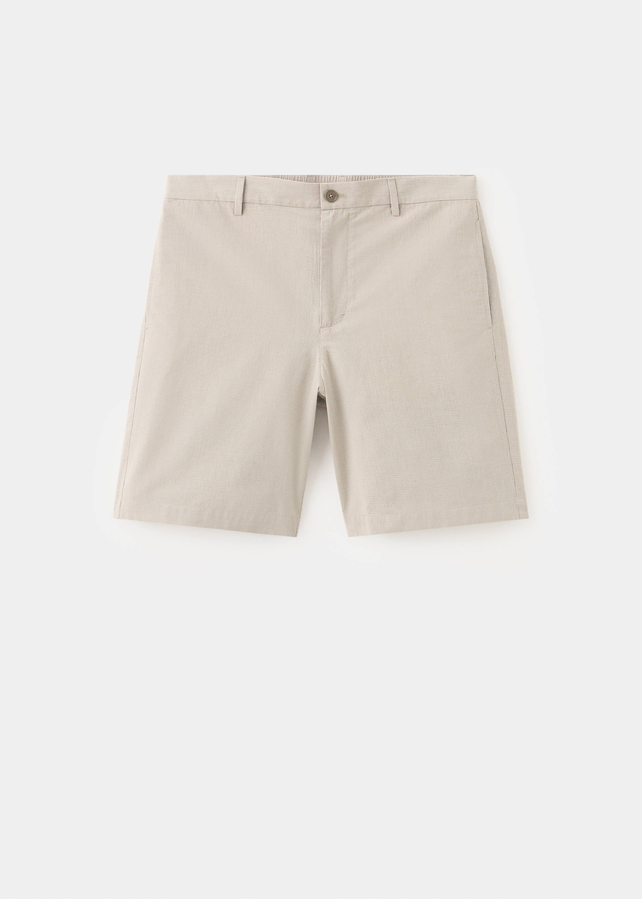Slim-fit 100% cotton micro-check bermuda shorts - Article without model