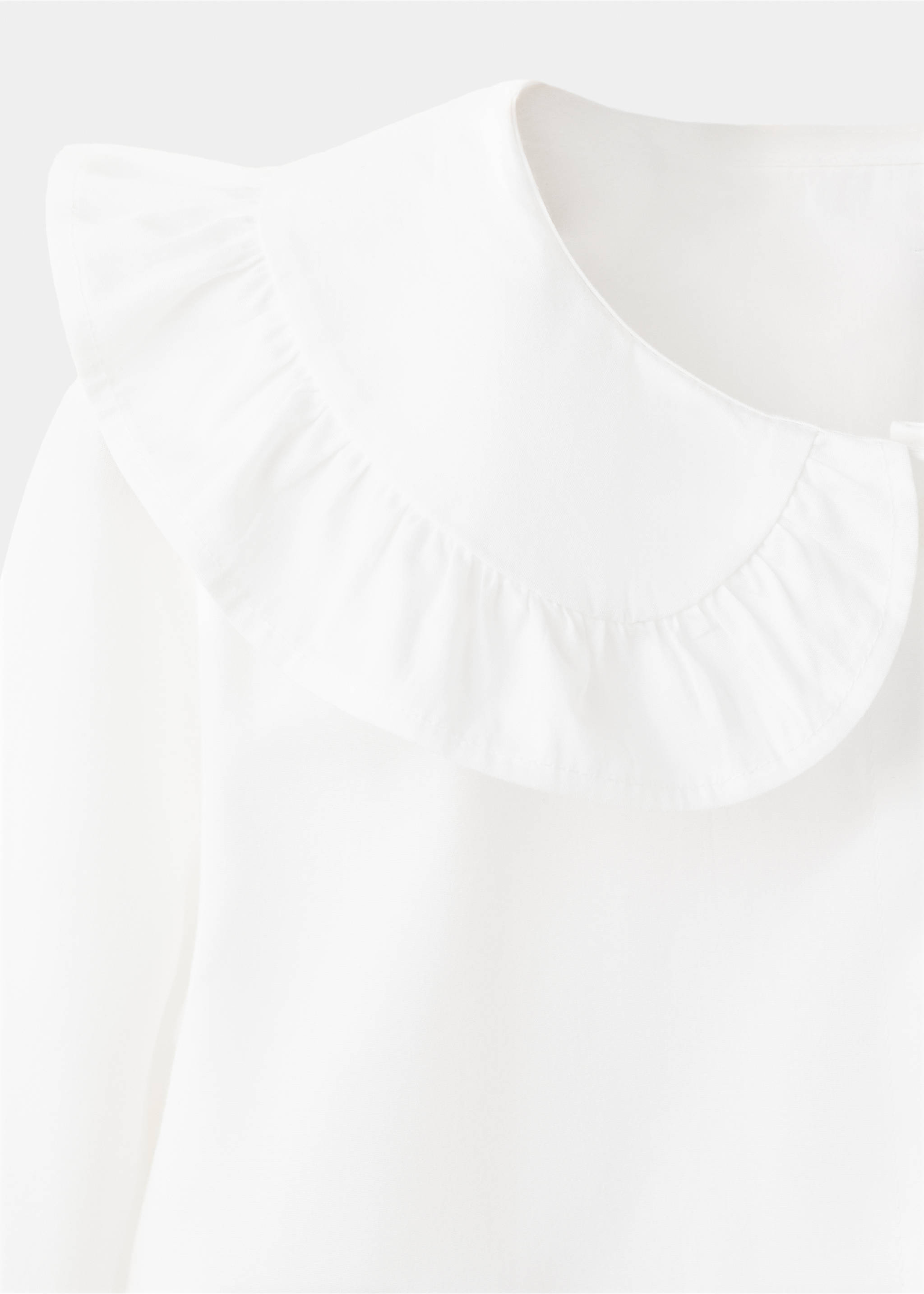 Double baby-collar shirt - Details of the article 8, White. Ref: 37052890-00.