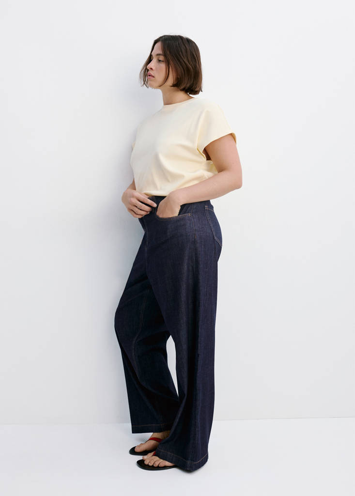 Wide leg rinse-wash jeans — Open Blue