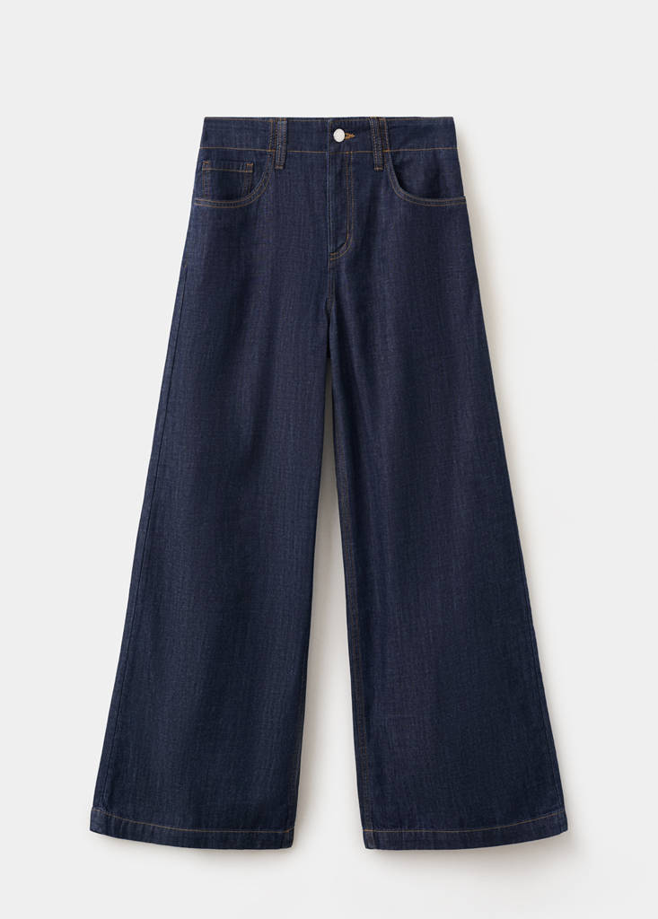 Wide leg rinse-wash jeans — Open Blue