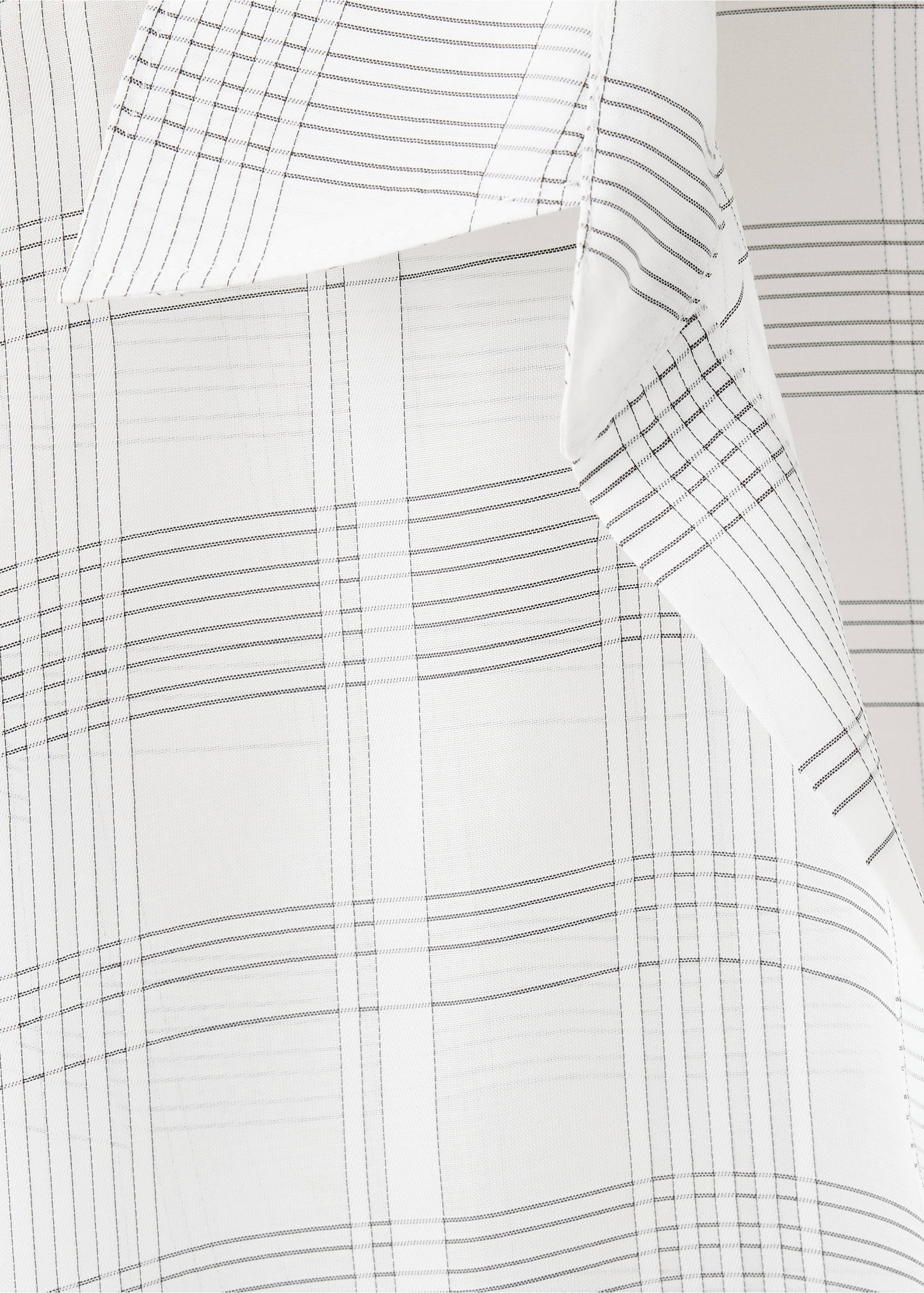 Bow check shirt - Details of the article 8, Ecru. Ref: 37052893-00.