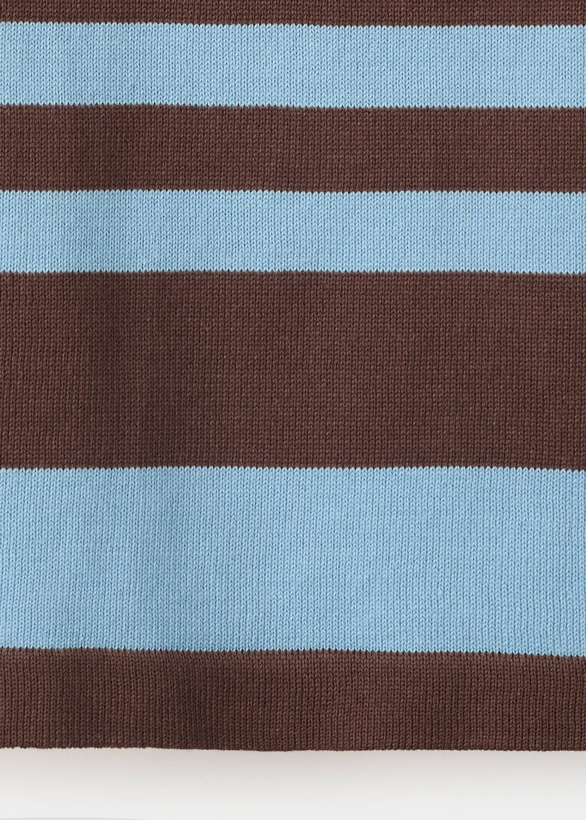 Striped cotton polo shirt — Sky Blue