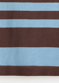 Striped cotton polo shirt — Sky Blue 6
