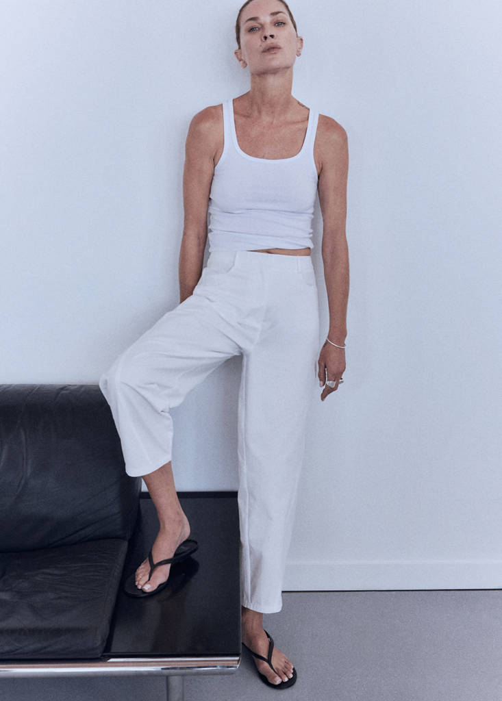 High-waisted balloon trousers — White