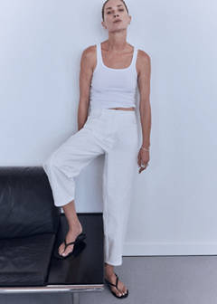 High-waisted balloon trousers — White 9