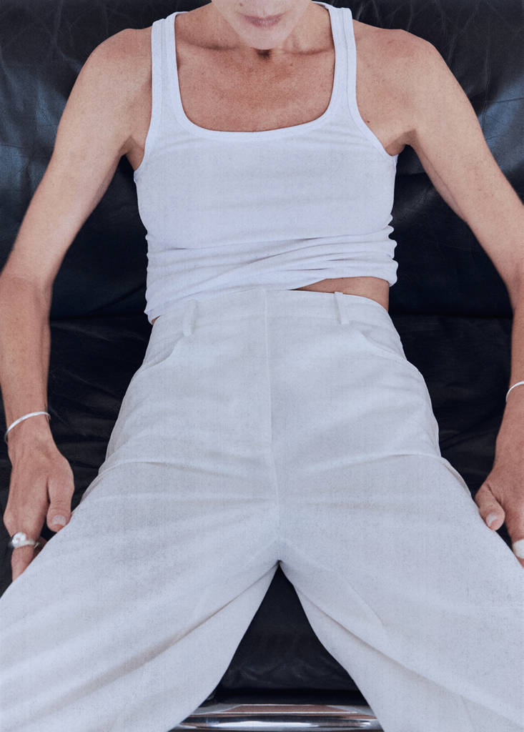High-waisted balloon trousers — White