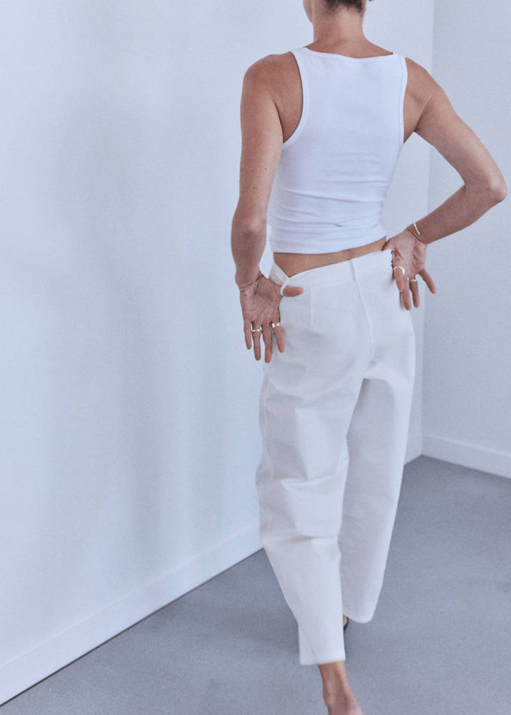 High-waisted balloon trousers — White
