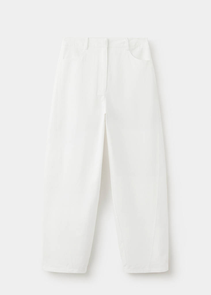 High-waisted balloon trousers — White