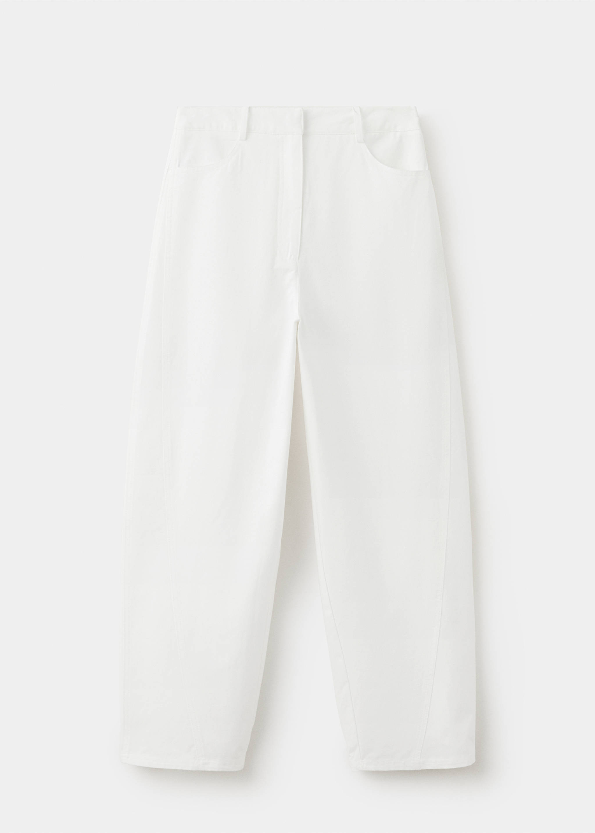 High-waisted balloon trousers - Article without model, White. Ref: 37052896-00.