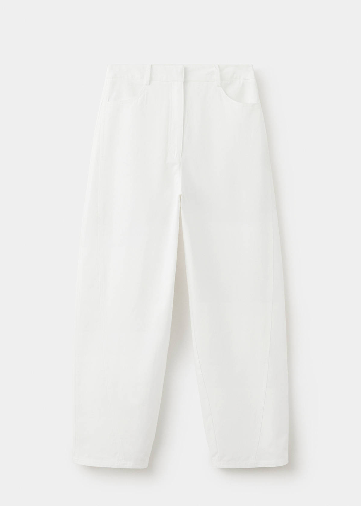 High-waisted balloon trousers — White