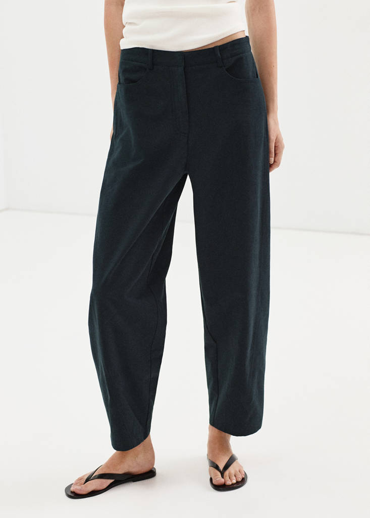 High-waisted balloon trousers — Navy